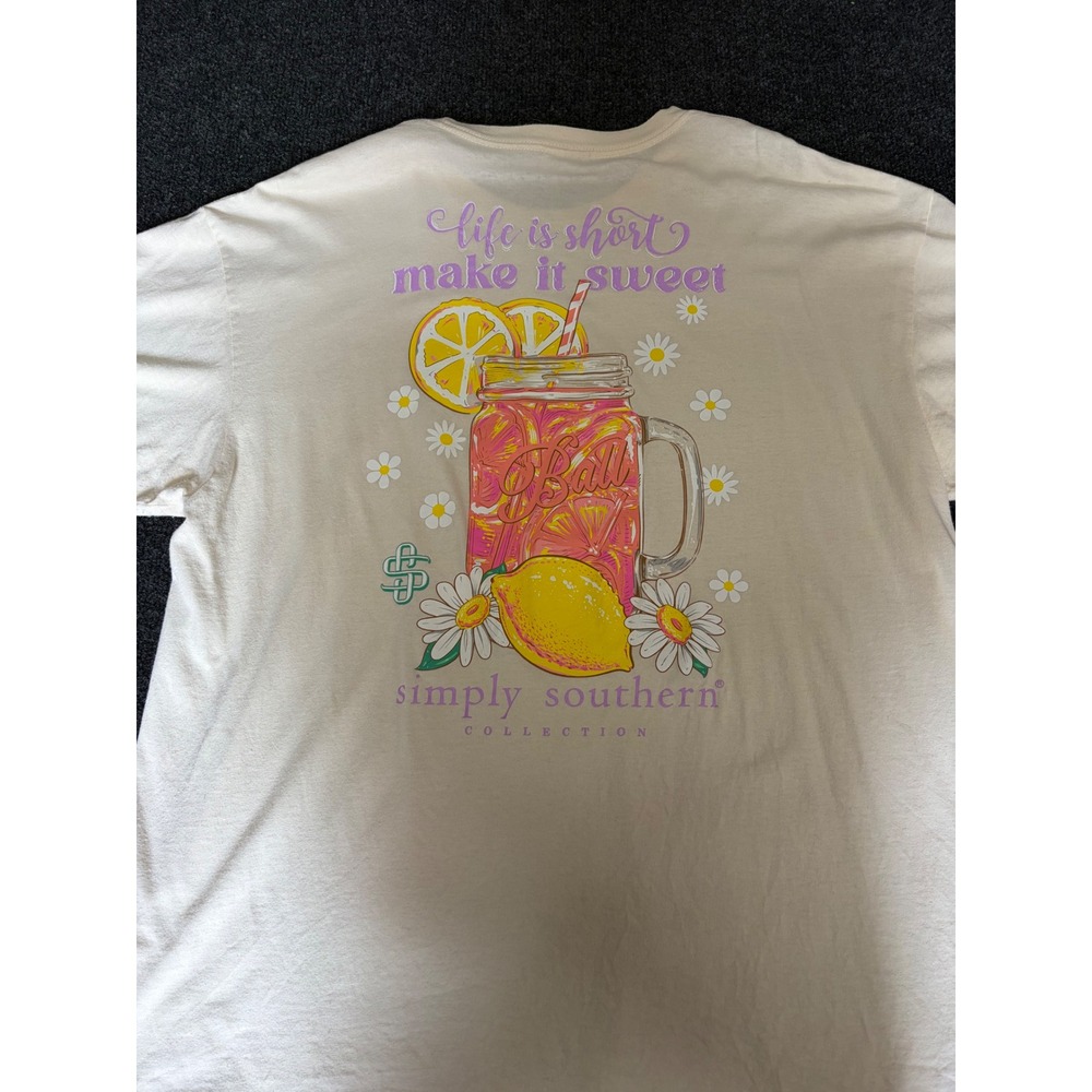 Simply Southern Womens XL Life Is Short Make It Sweet Lemonade Graphic T-Shirt